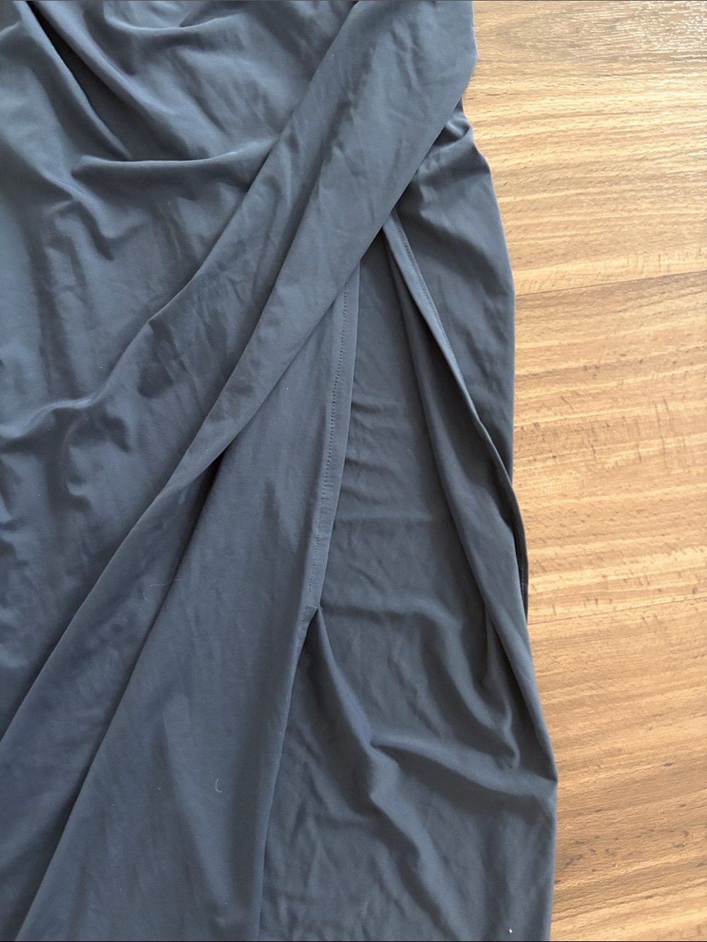 Zara Long Sleeve Ruched Maxi Dress in Navy - Picture 6 of 6